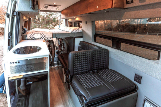 Using the bathroom in a Storyteller Overland Camper Van