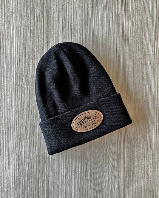 Black Storyteller Suede Patch Beanie