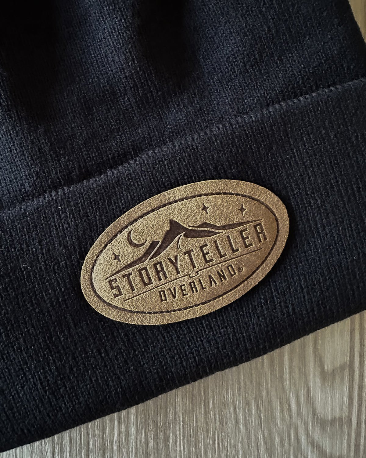 Black Storyteller Suede Patch Beanie
