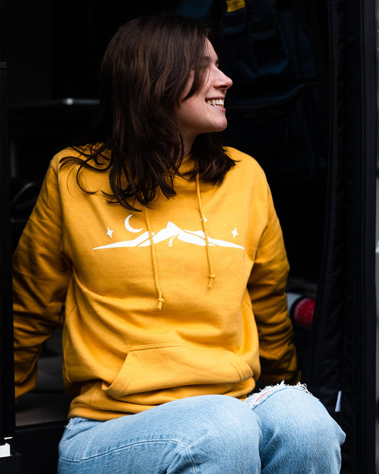 Yellow Storyteller Mountains Hoodie