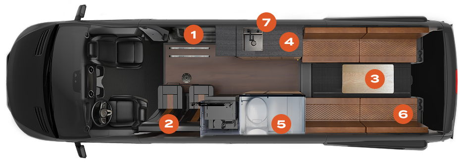 Storyteller Overland Tour MODE Interior Floorplan